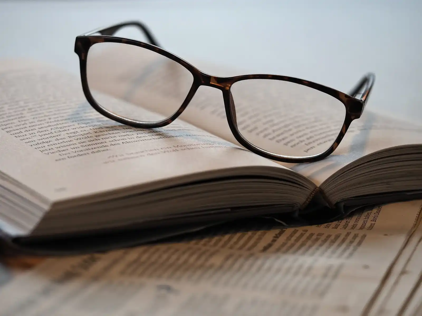 Book and glasses